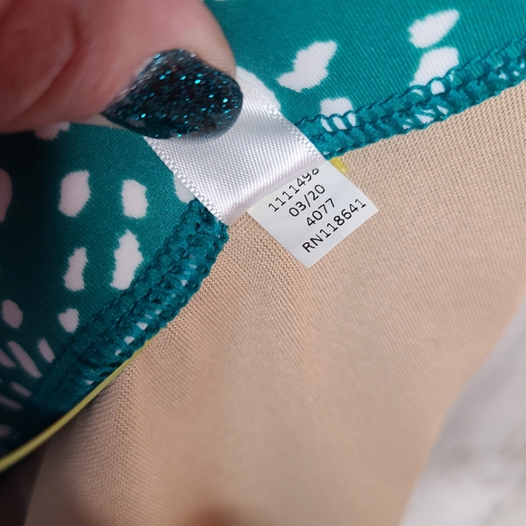 Swim by Cacique Green White Ditsy Dot Swimsuit Skirt Bottoms Plus Size 22 - Picture 7 of 11